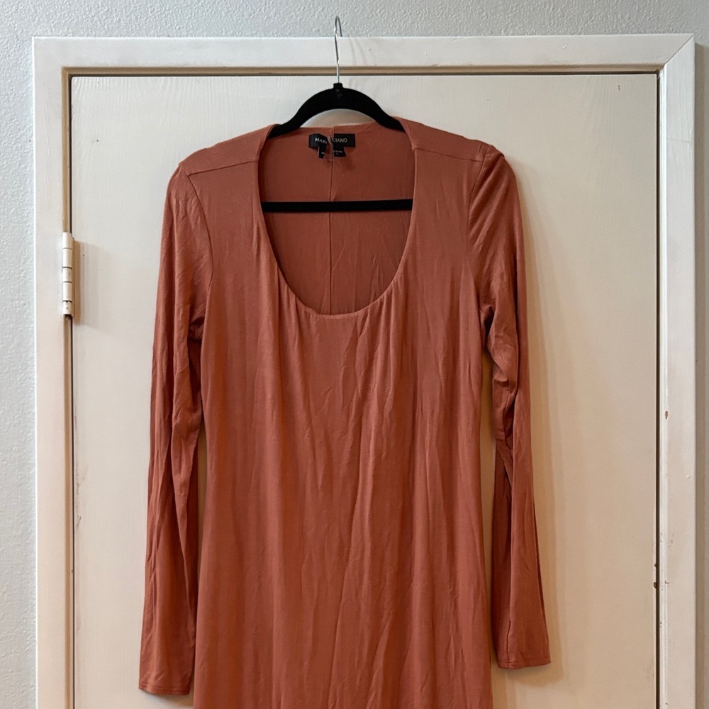 Marciano Terracotta Long Sleeve Dress